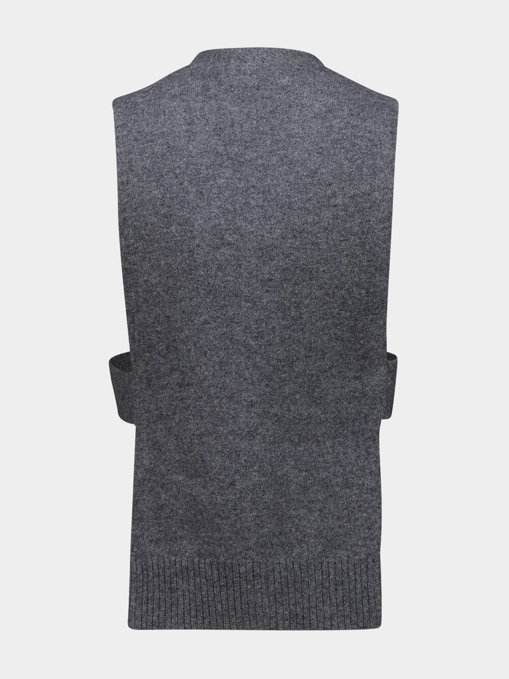 Slate Grey Cashmere Cardigan Vest - Image 3