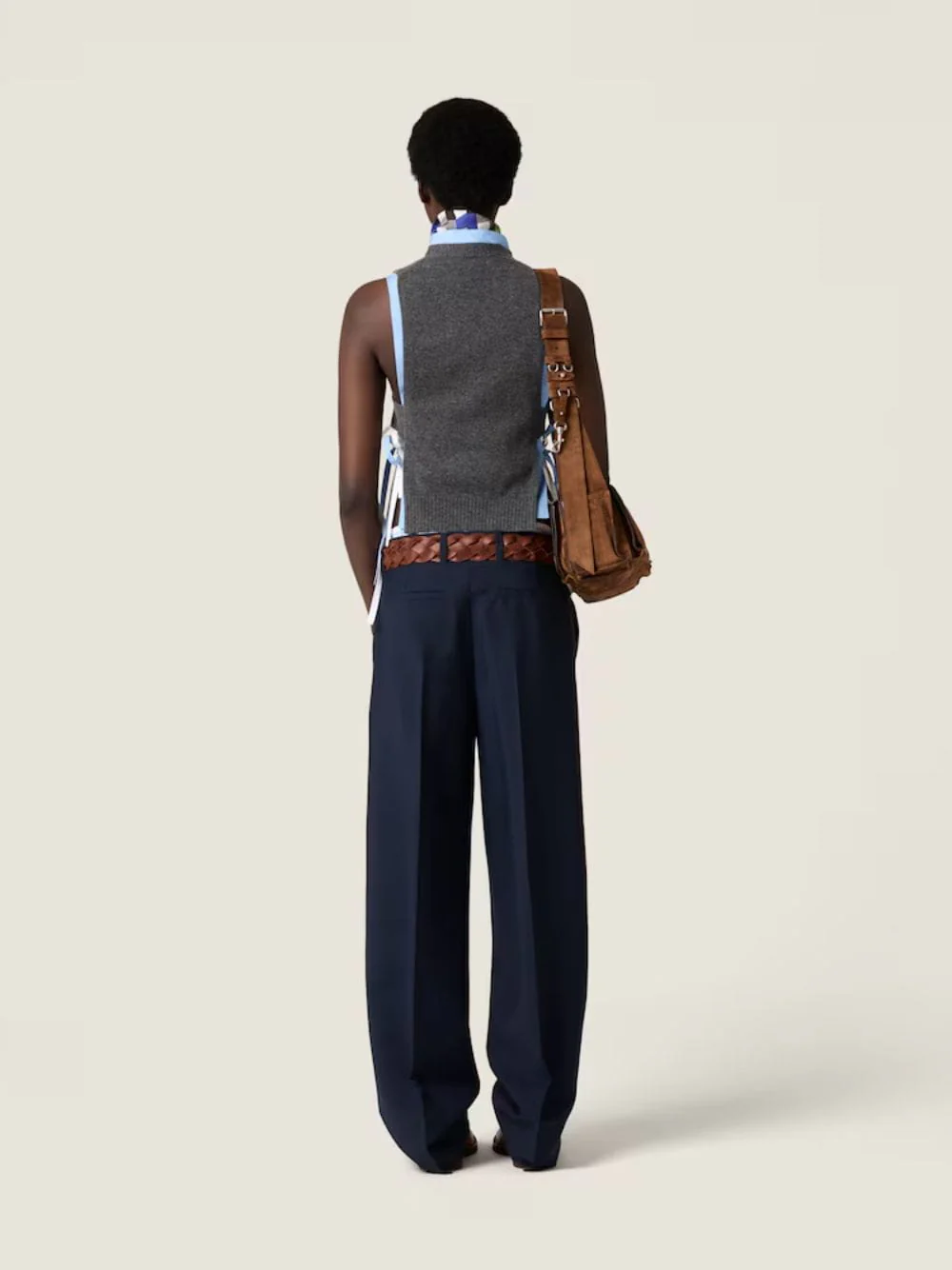 Slate Grey Cashmere Cardigan Vest - Image 4
