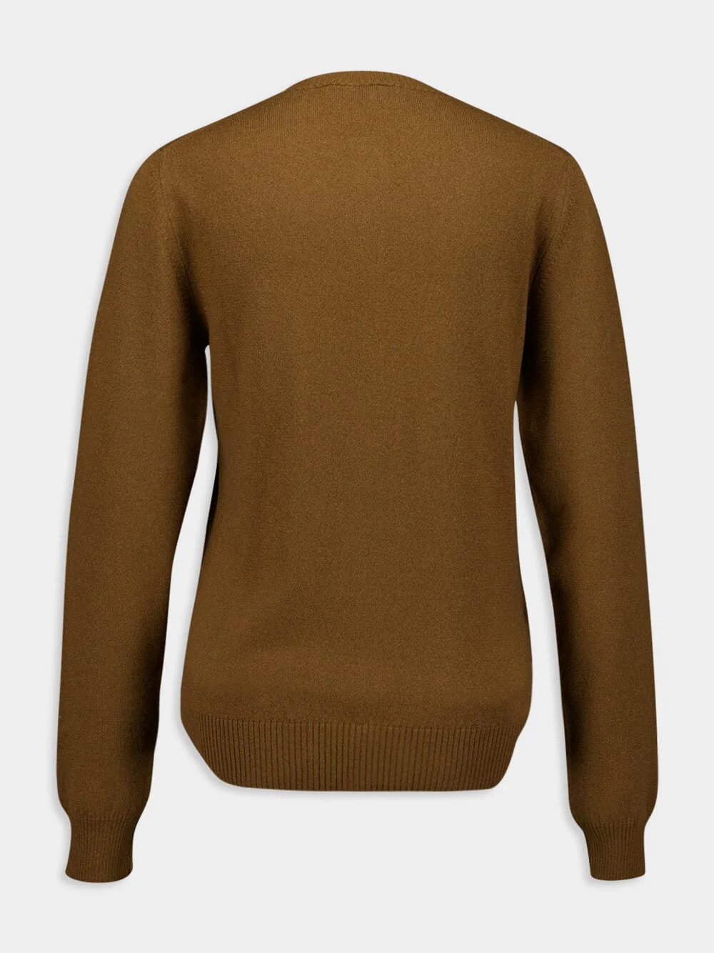 Slim-Fit Brown Cashmere Knit Cardigan - Image 3