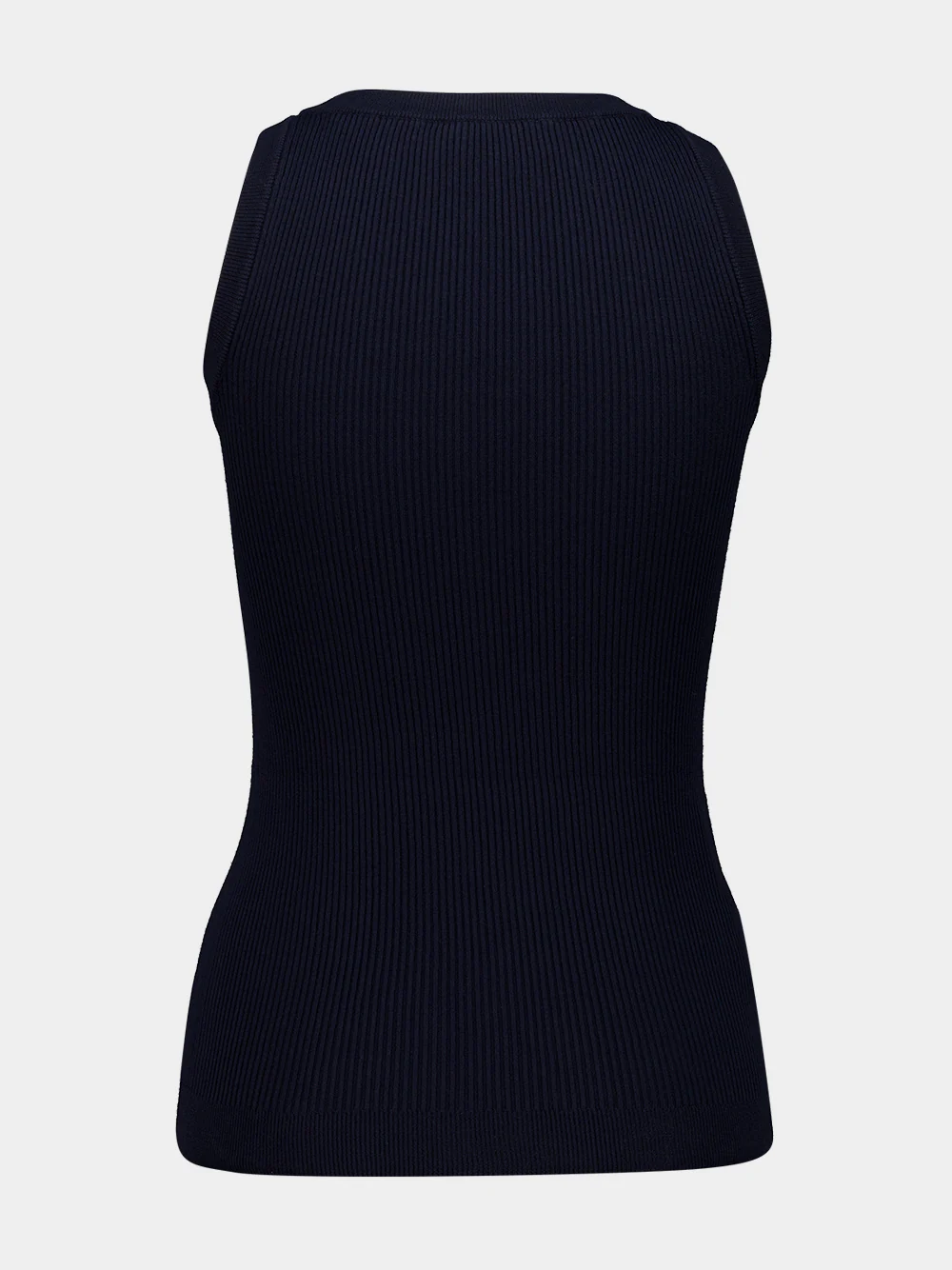 Navy Blue Cotton Knit Tank Top - Image 2