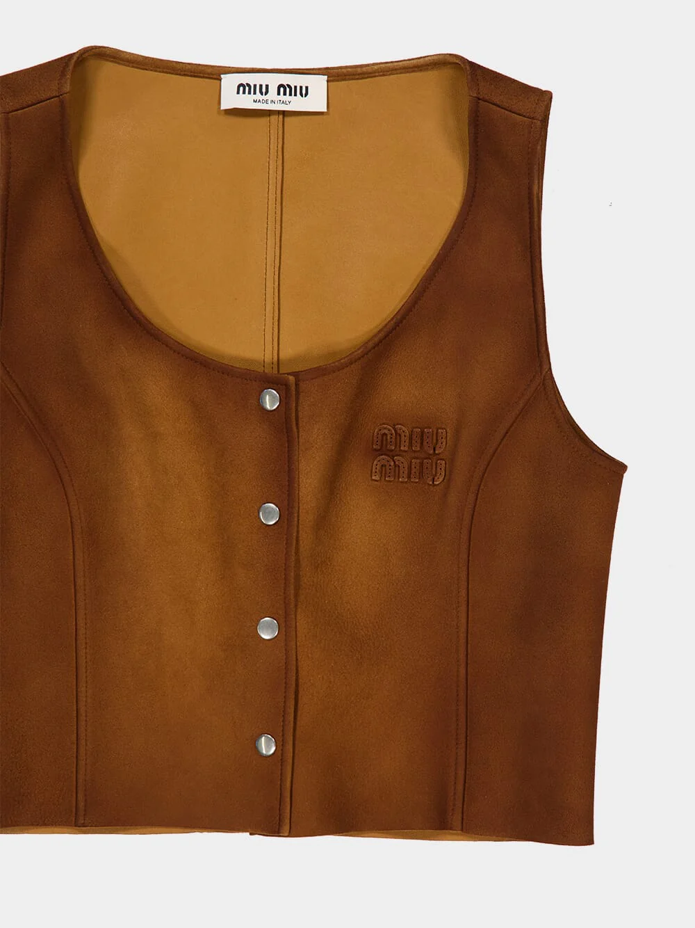Cognac Waxed Suede Top - Image 3