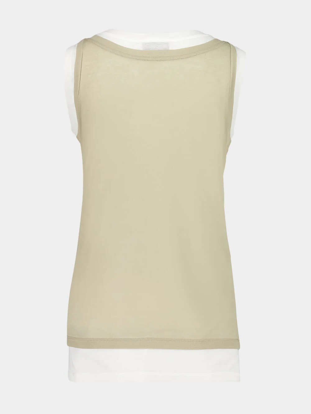 White and Pumice Ribbed Jersey Tank Top - Image 4