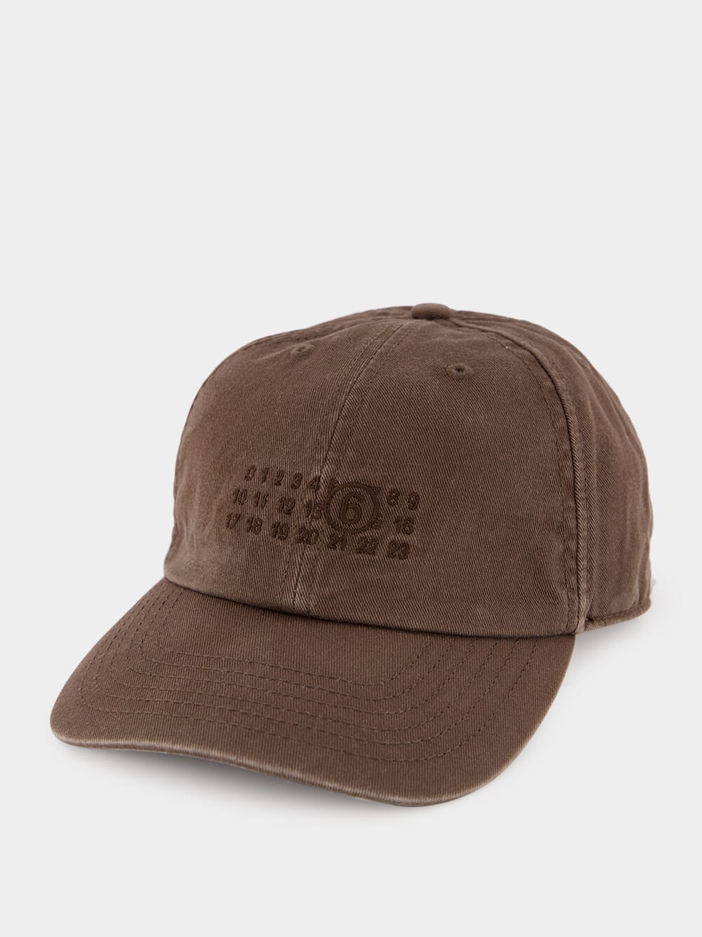 Brown Distressed Look Cotton Cap with Embroidered Logo