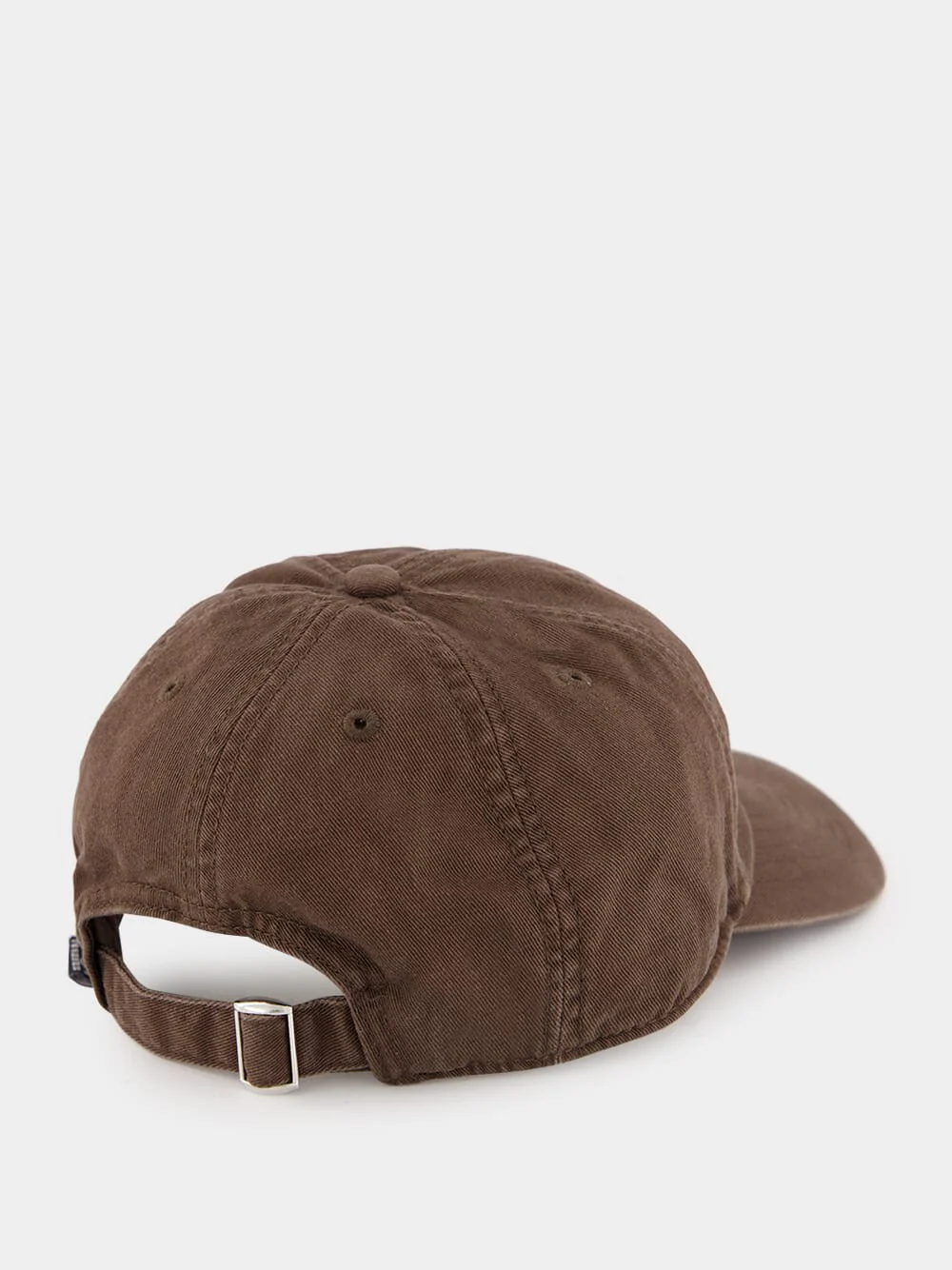 Brown Distressed Look Cotton Cap with Embroidered Logo - Image 2