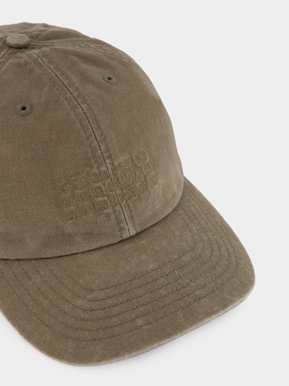 Olive Distressed Look Logo Cap - Image 3