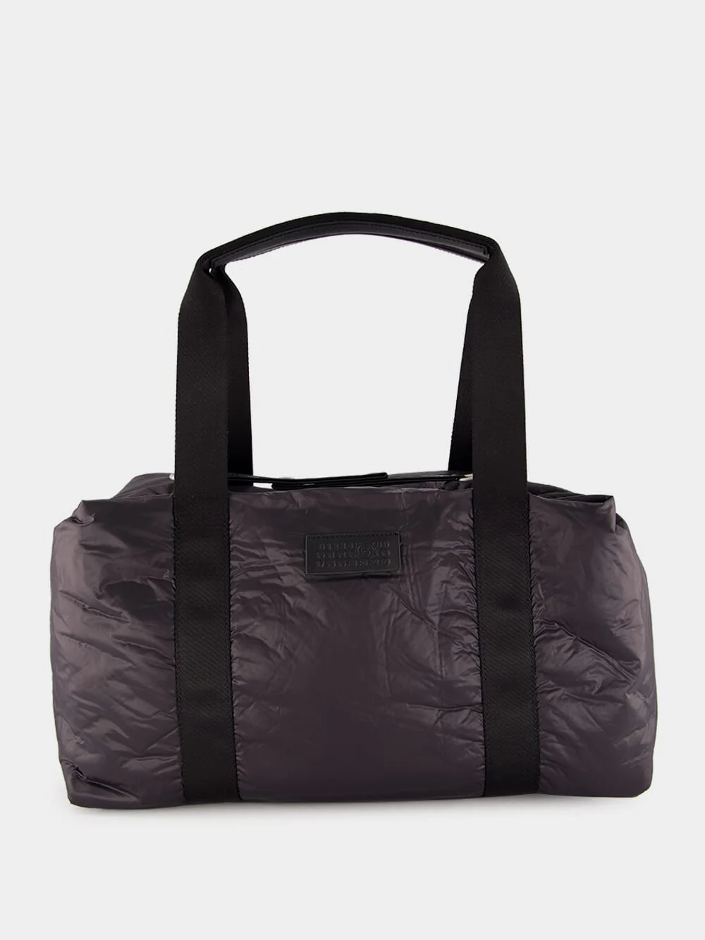 Black Crunched Nylon Weekend Bag