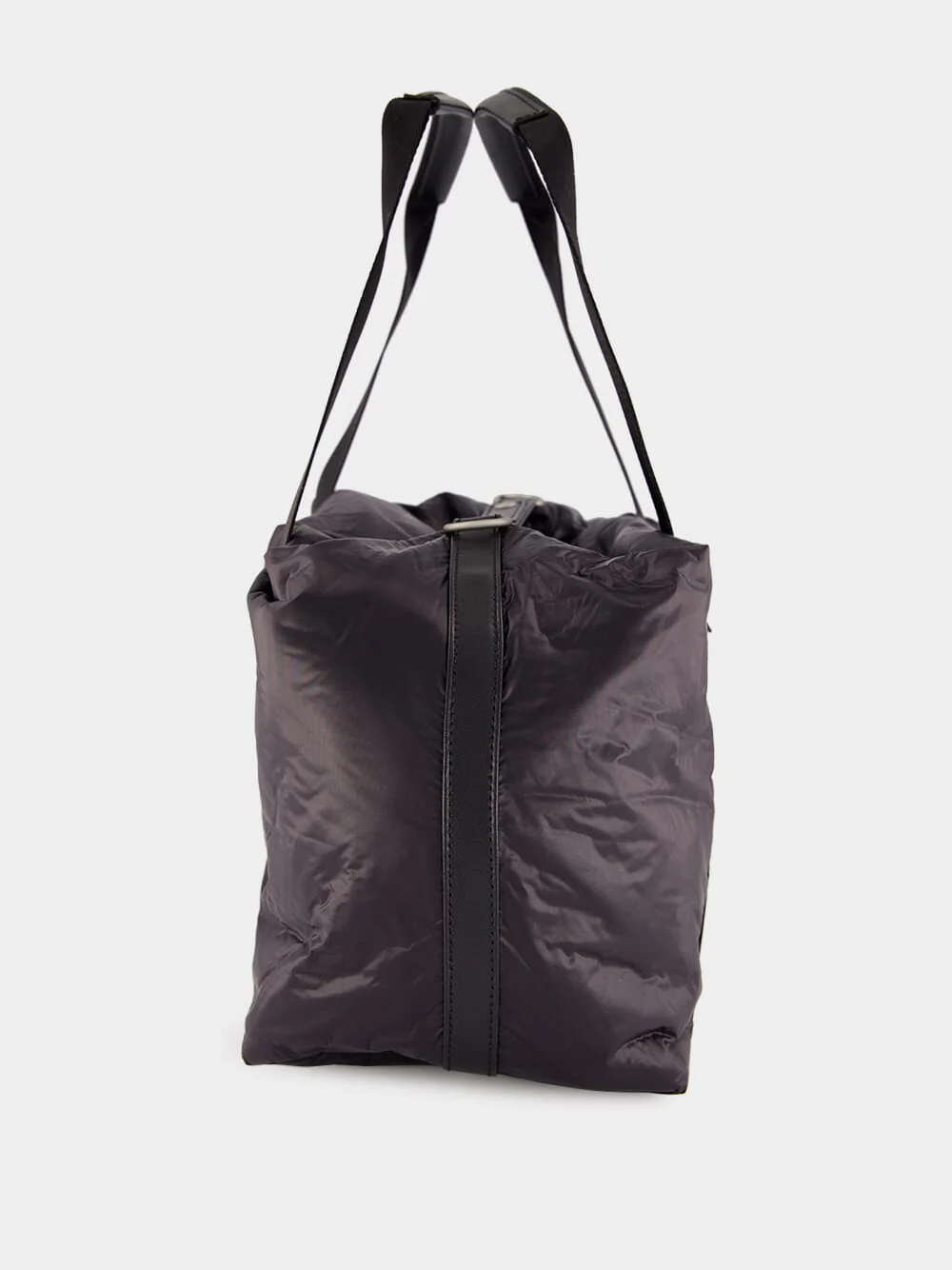 Black Crunched Nylon Weekend Bag - Image 5
