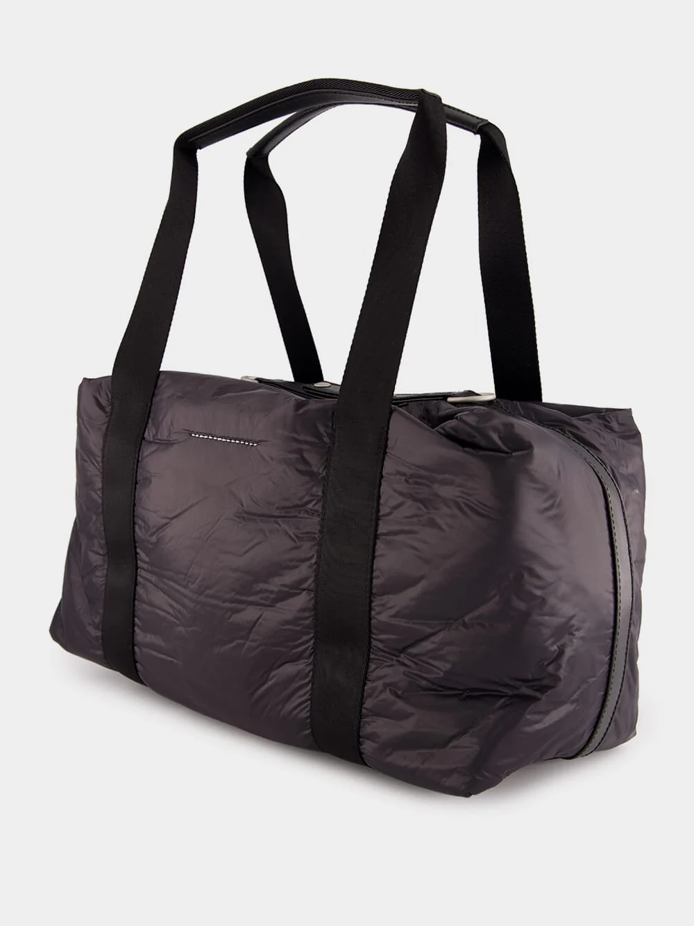 Black Crunched Nylon Weekend Bag - Image 6