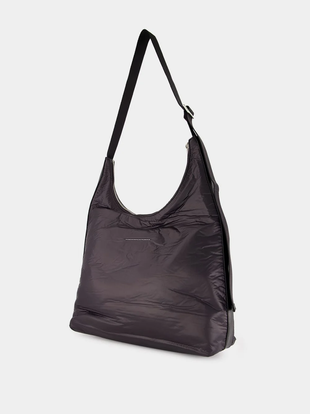 Black Padded Zipped Shoulder Bag - Image 4