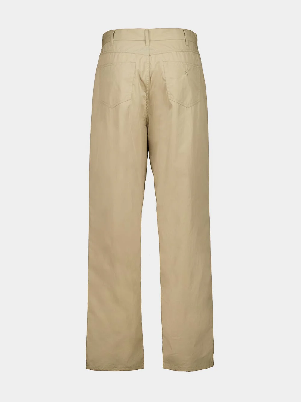 Beige Cotton Trench Wide-Leg Trousers - Image 4