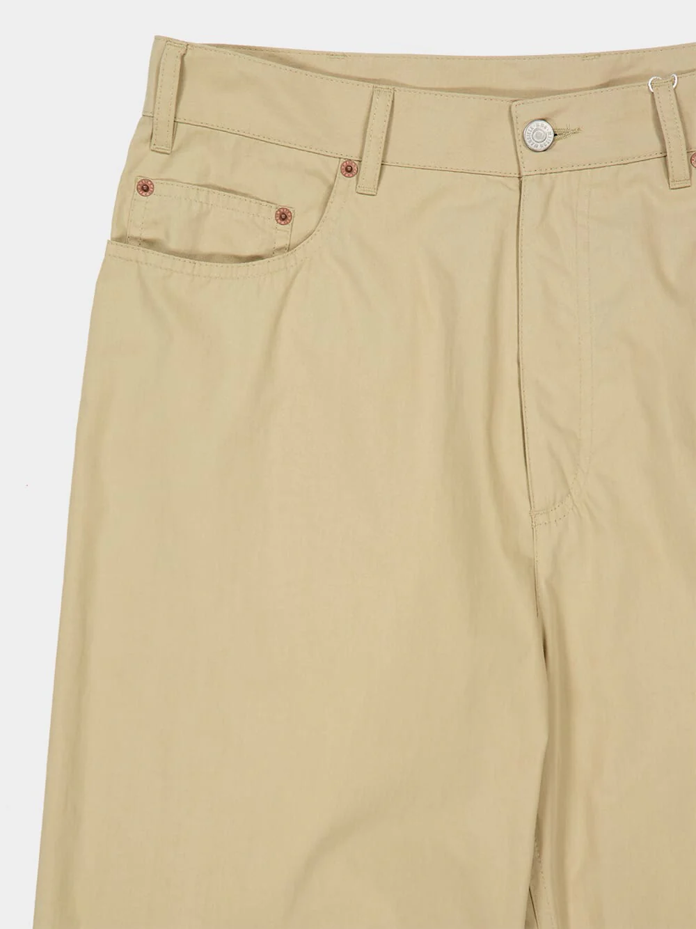 Beige Cotton Trench Wide-Leg Trousers - Image 5
