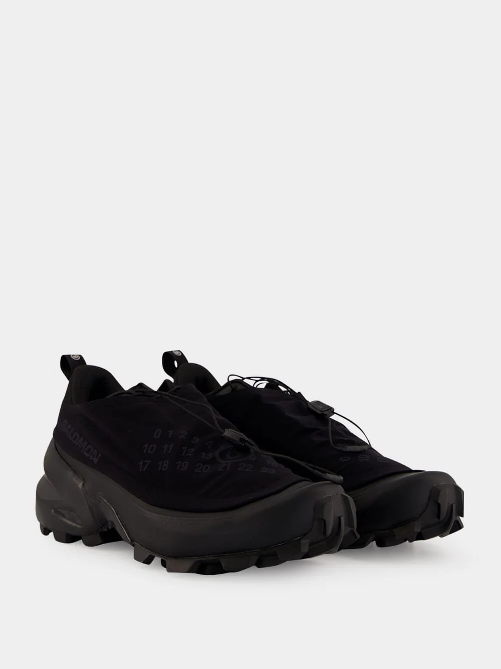 Black and Asphalt Salomon Lace-Up Sneakers - Image 4
