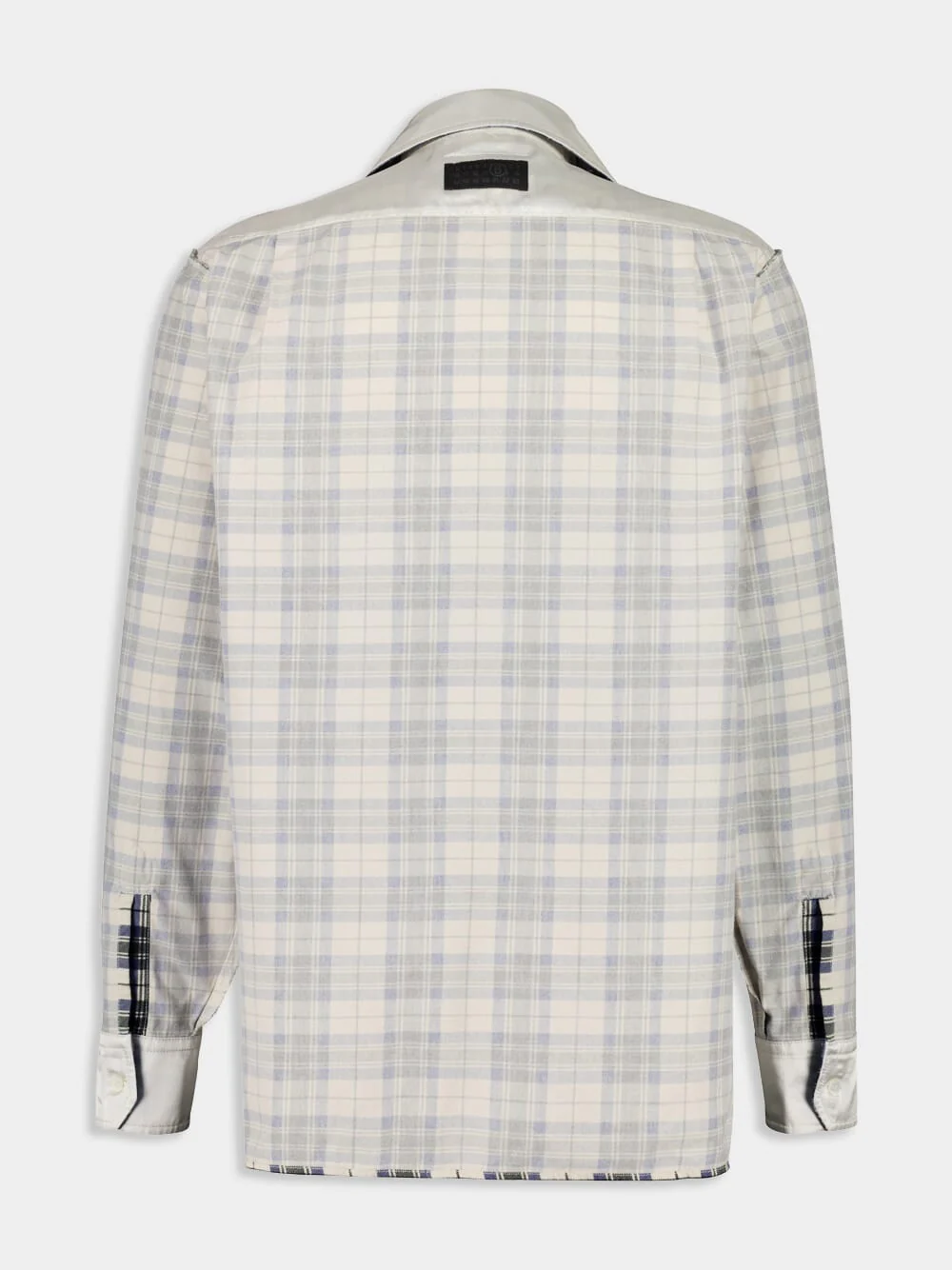 Black and White Checked Cotton Shirt - Image 2