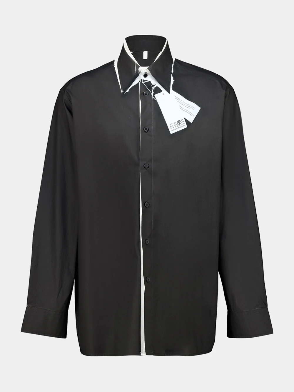 Black and White Cotton Contrast Shirt