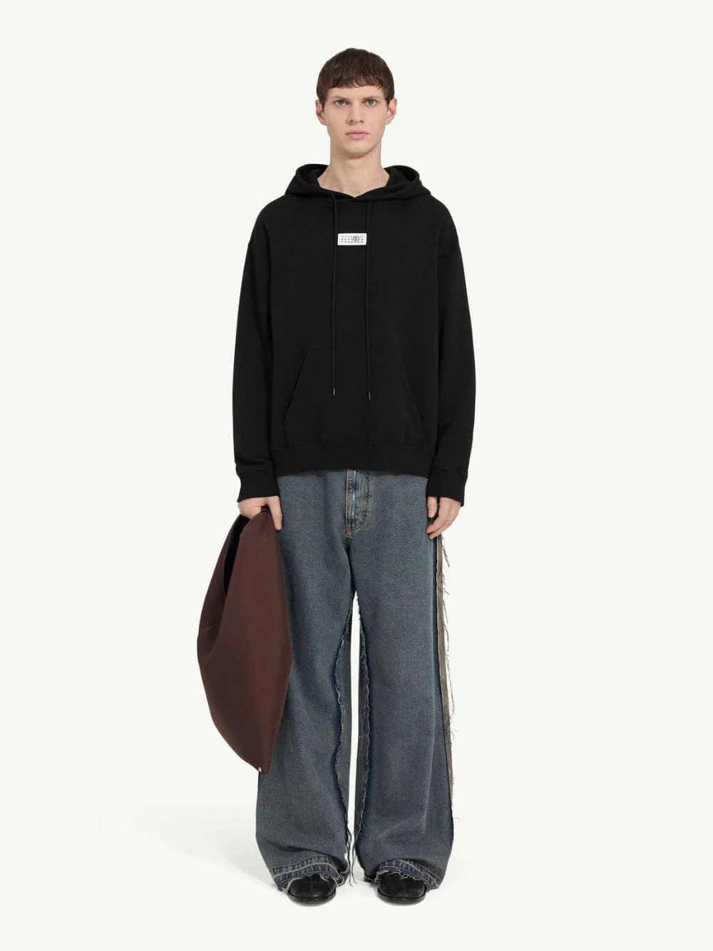 Black Hooded Sweatshirt with Numeric Logo - Image 2