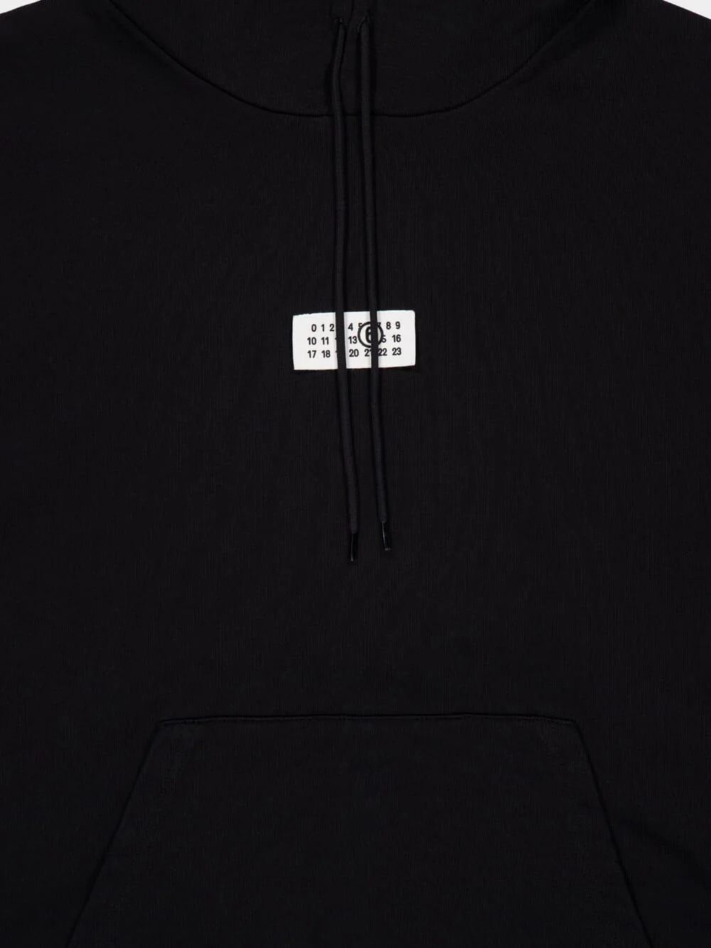 Black Hooded Sweatshirt with Numeric Logo - Image 5