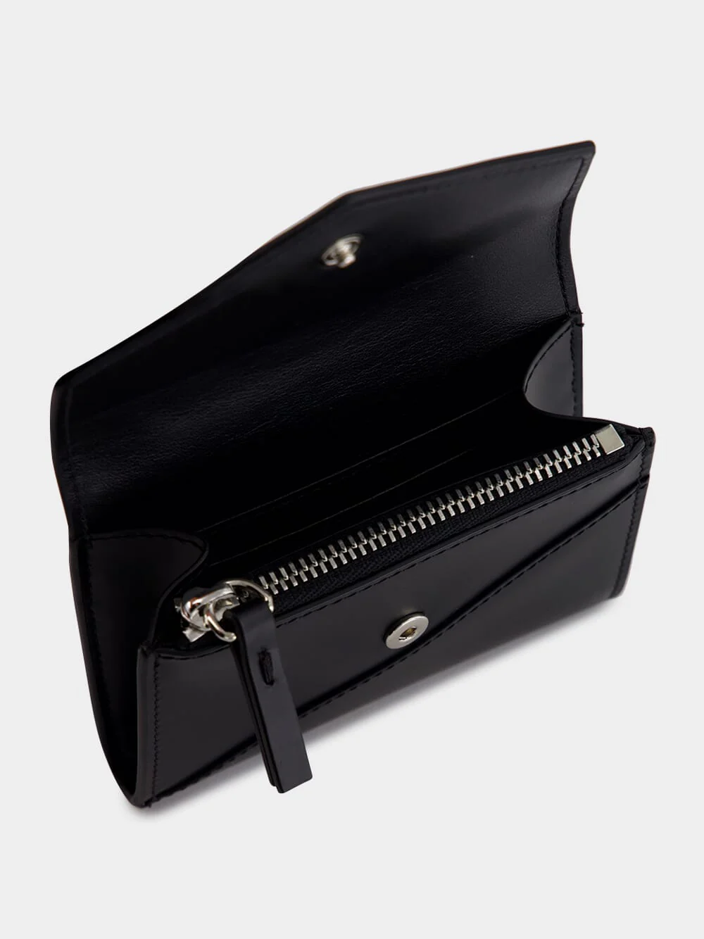 Black Leather Flap Wallet - Image 3