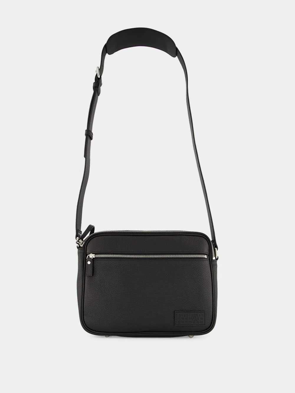 Black Leather Messenger Bag - Image 3
