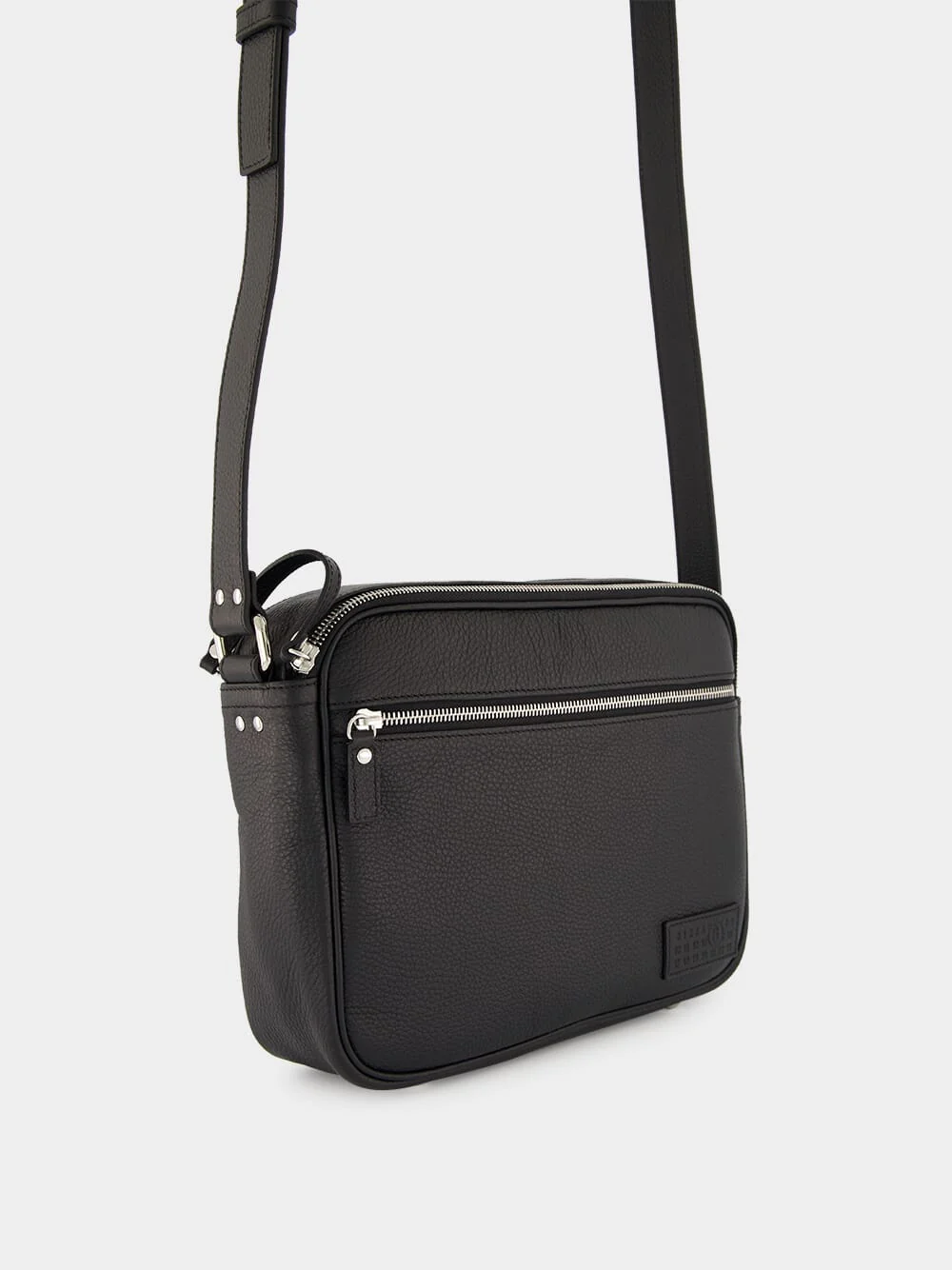 Black Leather Messenger Bag - Image 4