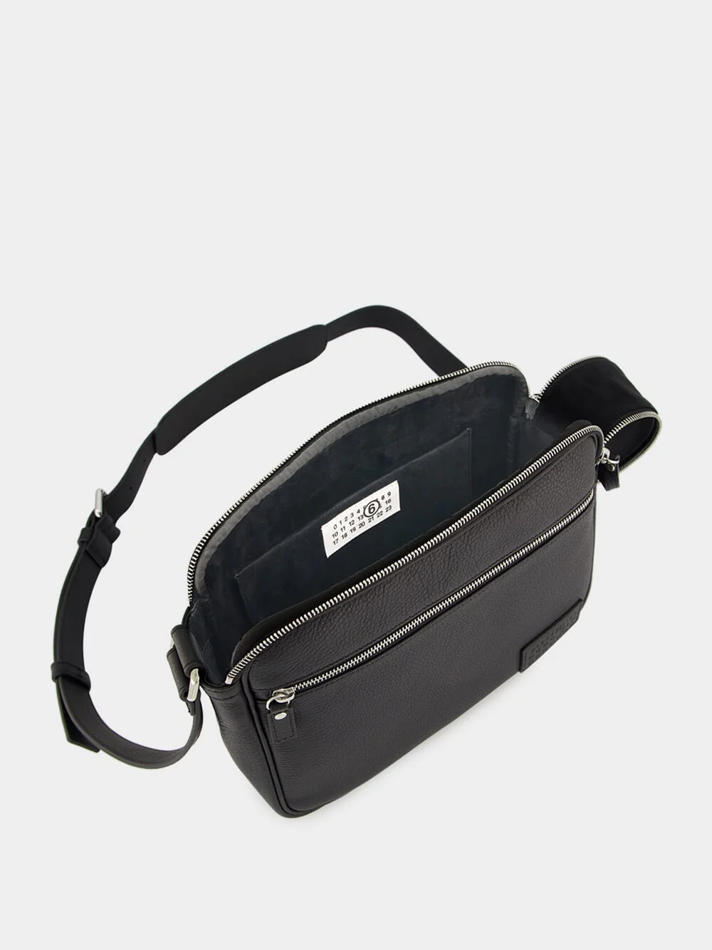 Black Leather Messenger Bag - Image 7