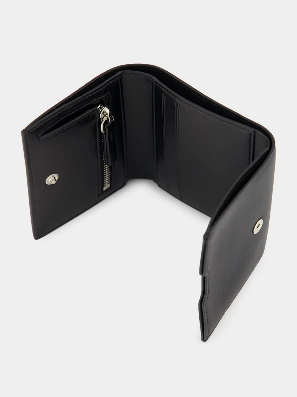 Black Leather Numeric Tri-Fold Wallet - Image 3