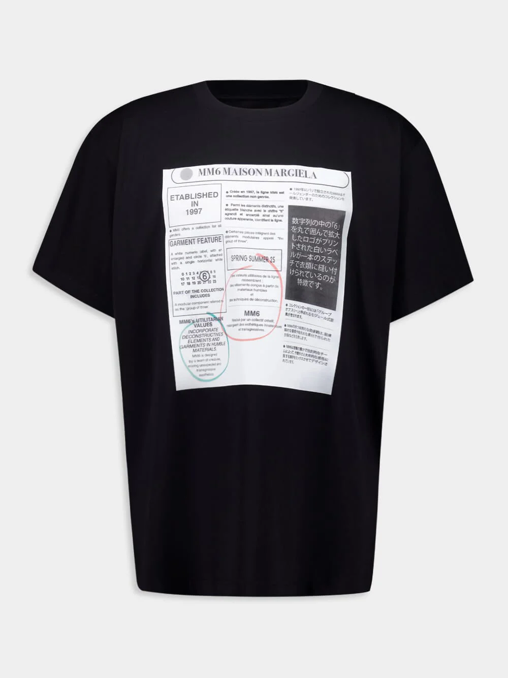 Black Newspaper Print T-Shirt - Image 4