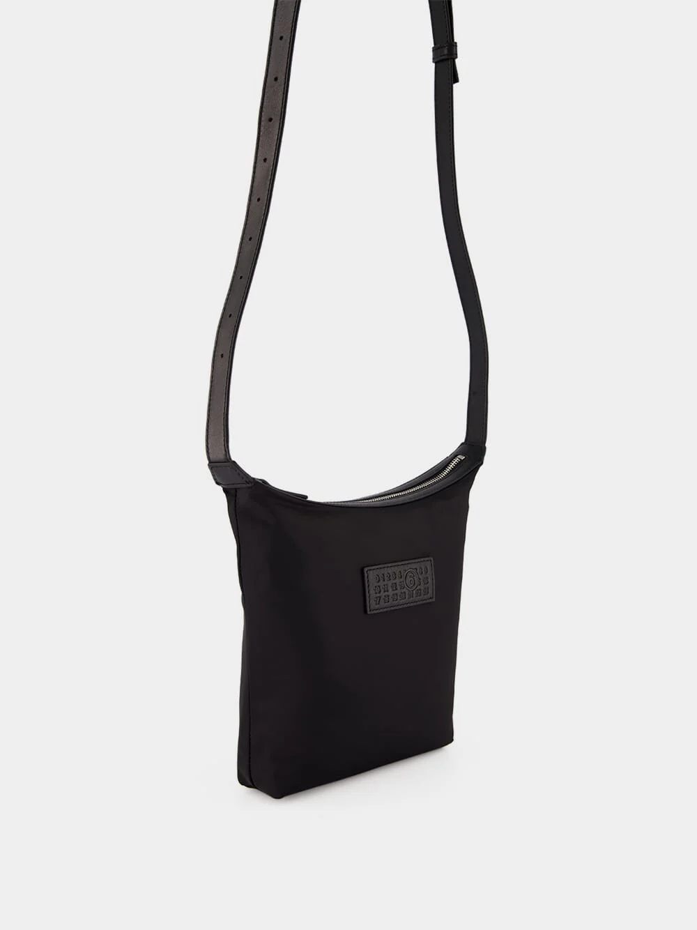 Black Numeric Vertical Nylon Crossbody Bag - Image 3