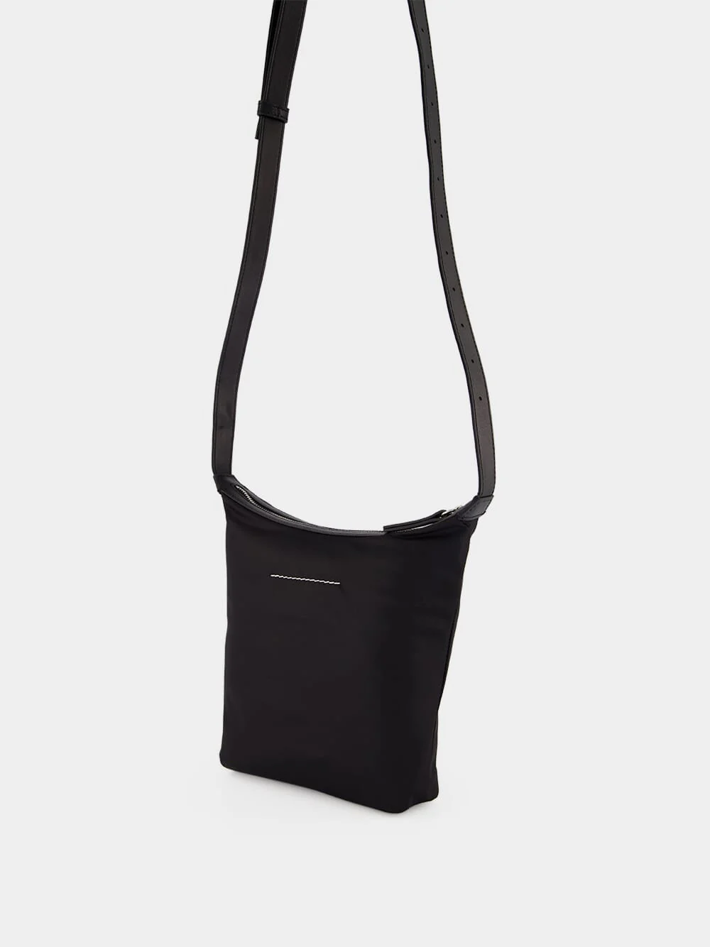 Black Numeric Vertical Nylon Crossbody Bag - Image 5