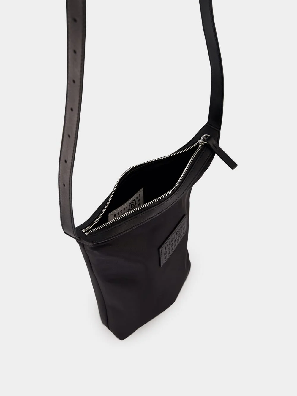 Black Numeric Vertical Nylon Crossbody Bag - Image 6