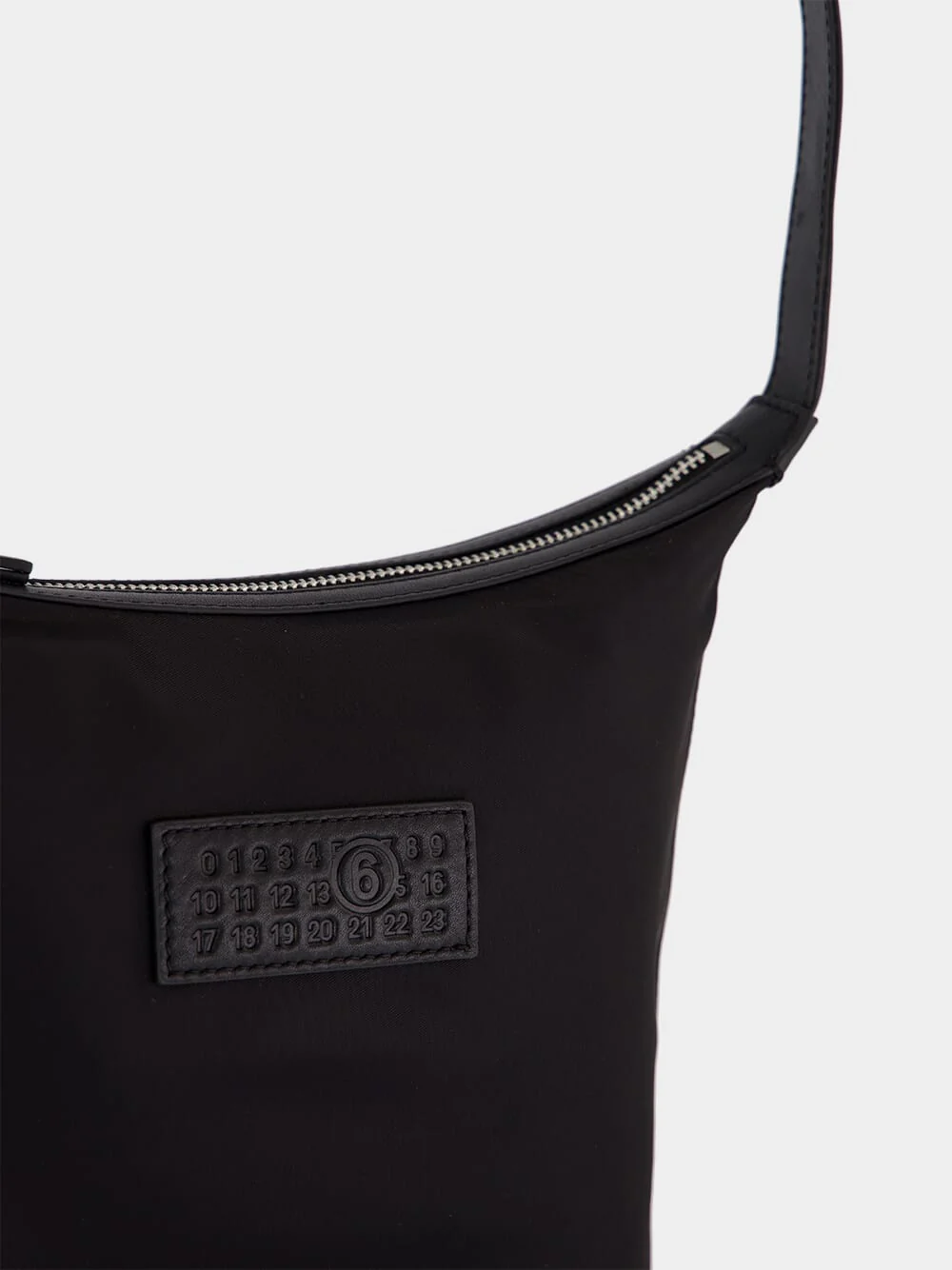 Black Numeric Vertical Nylon Crossbody Bag - Image 7