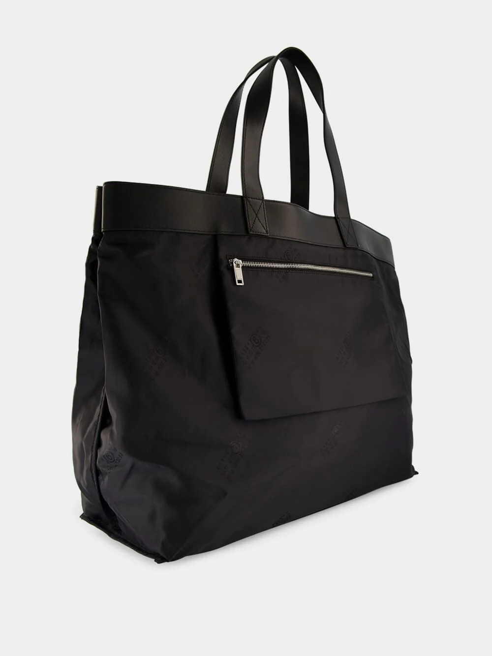 Black Reverse Maxi Tote Bag with Leather Trim - Image 3