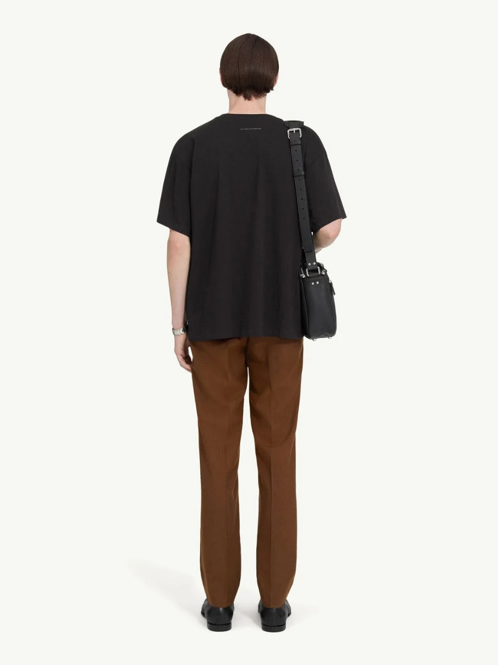 Black Trompe-l'œil Taped Label Print T-Shirt - Image 3