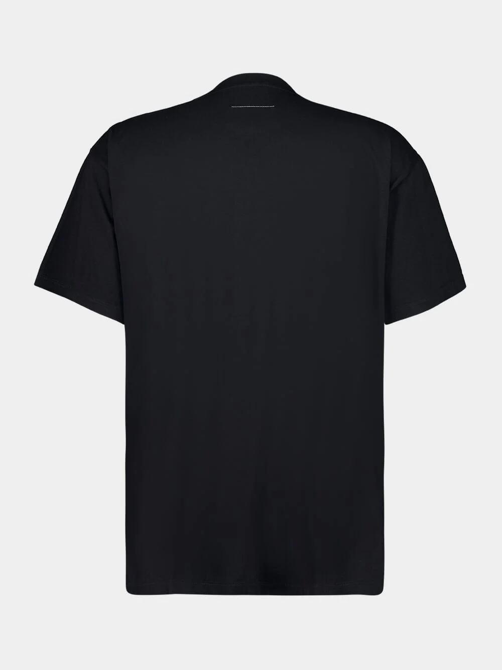Black Trompe-l'œil Taped Label Print T-Shirt - Image 4