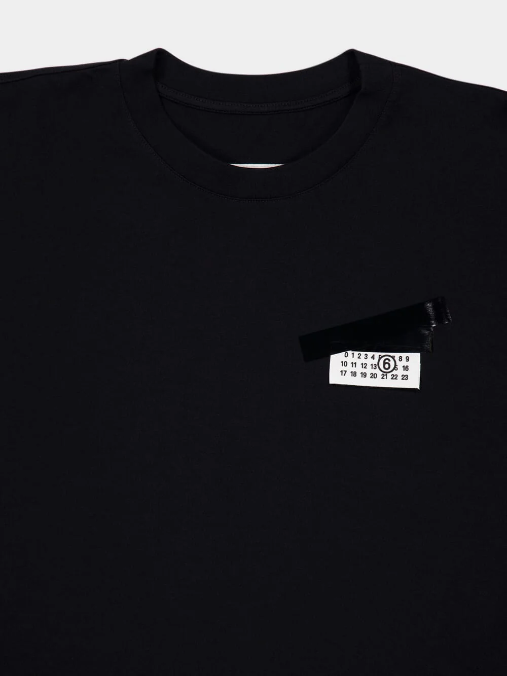 Black Trompe-l'œil Taped Label Print T-Shirt - Image 5