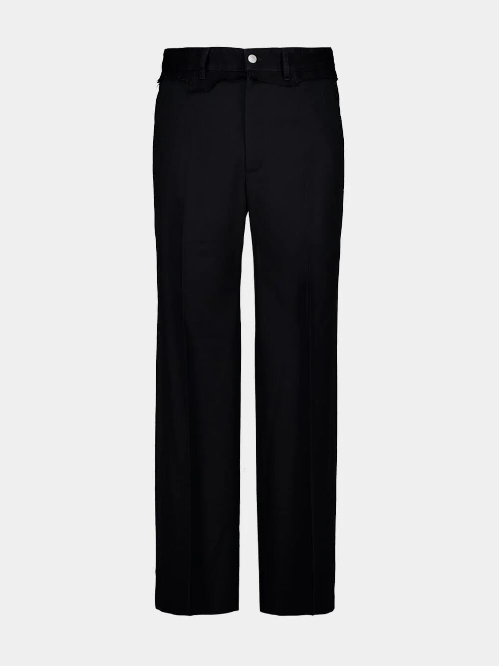 Black Virgin Wool-Blend Trousers
