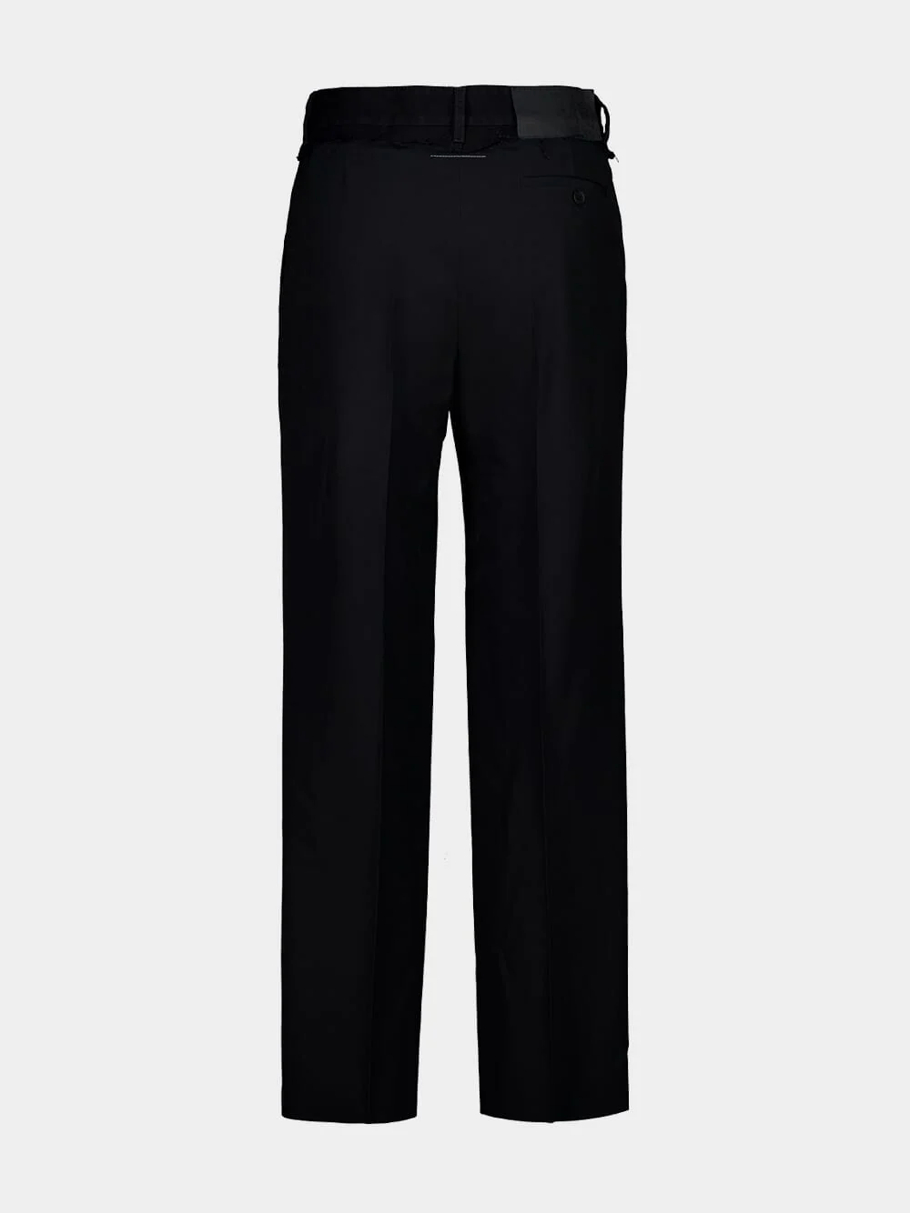 Black Virgin Wool-Blend Trousers - Image 2