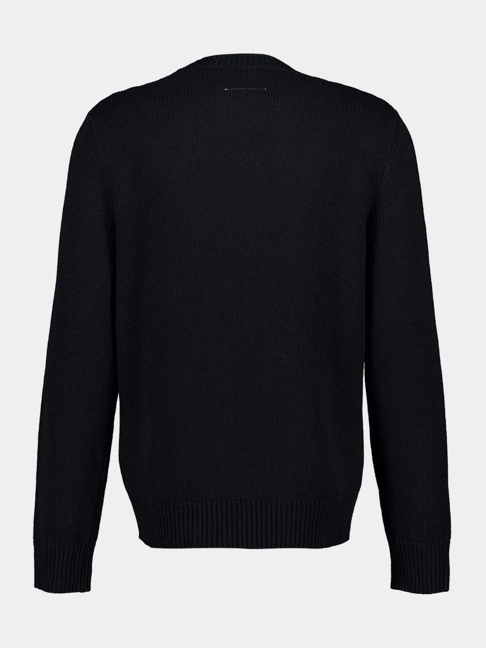 Black Wool Jumper with Taped Numeric Label - Image 2