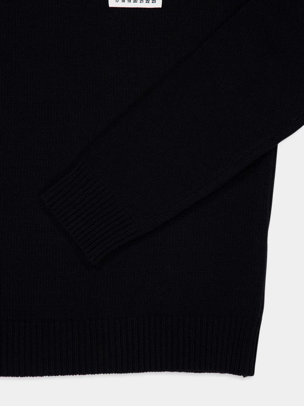 Black Wool Jumper with Taped Numeric Label - Image 4