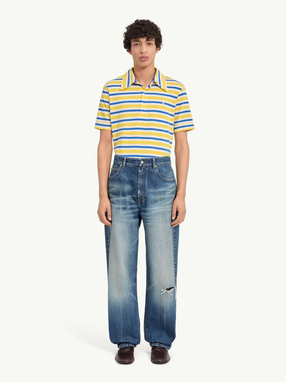Blue Distressed Straight-Leg Jeans - Image 2
