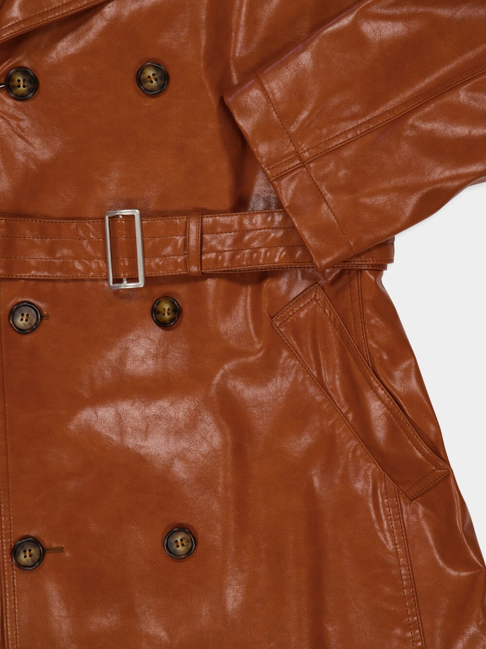 Caramel Belted Trench Coat - Image 4