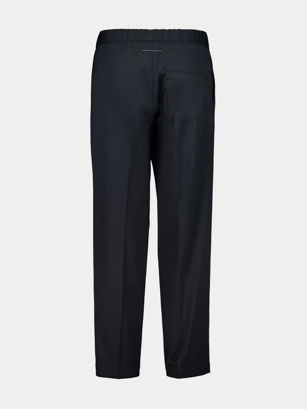 Black Tailored Drawstring-Waist Trousers - Image 4