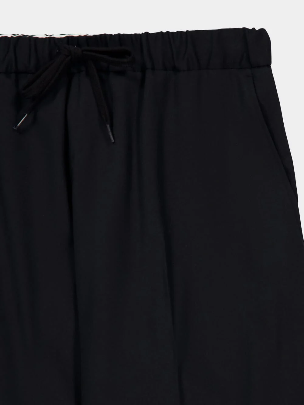 Black Tailored Drawstring-Waist Trousers - Image 5
