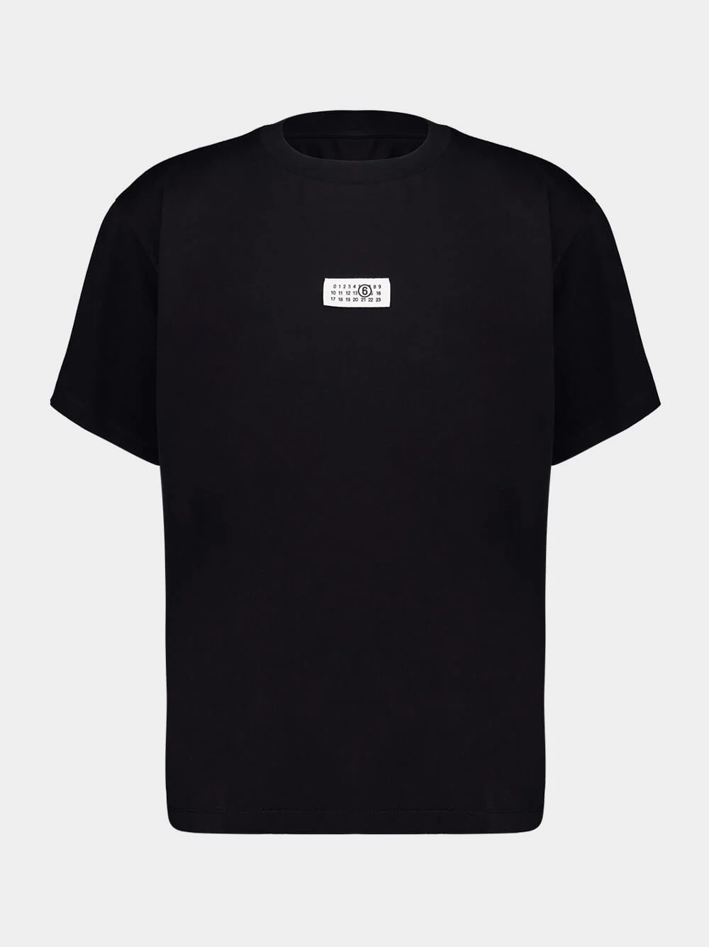 Black Numbers Motif-Patch Cotton T-Shirt - Image 2
