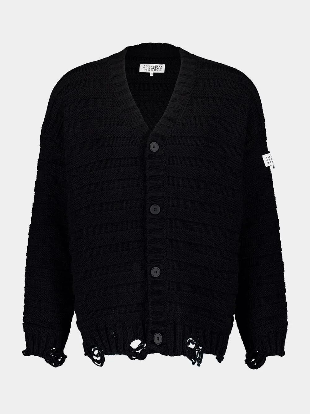Black V-neck Knitted Cardigan