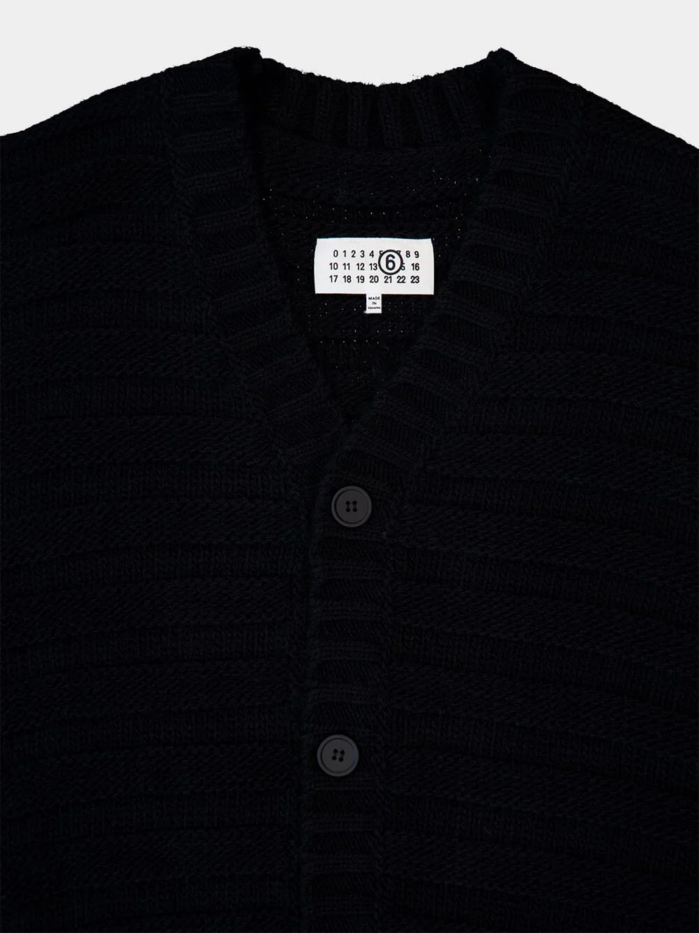 Black V-neck Knitted Cardigan - Image 3