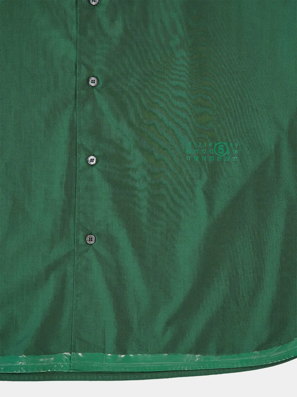 Green Poplin Shirt Jacket with Coated Hem - Image 3