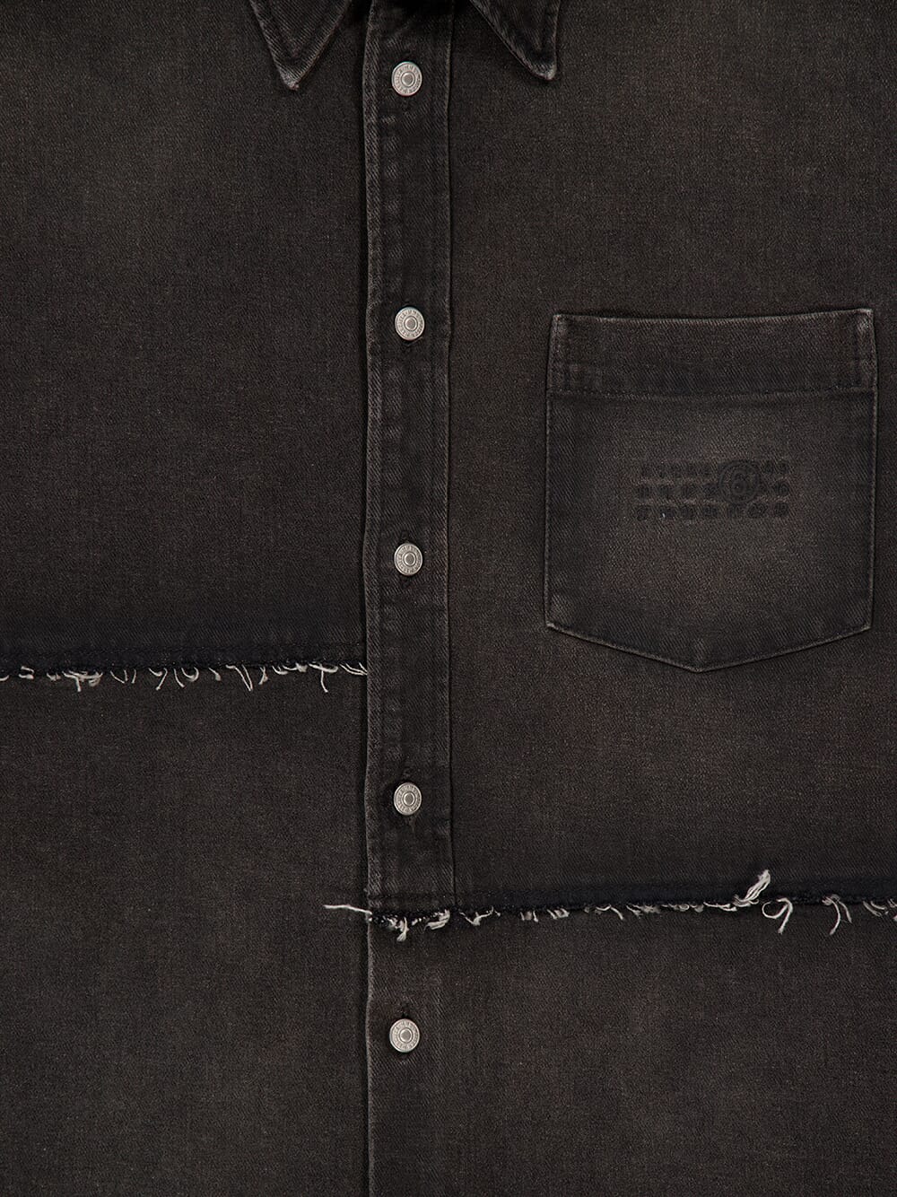 Grey Cotton Shirt Jacket with Raw Edges - Image 3
