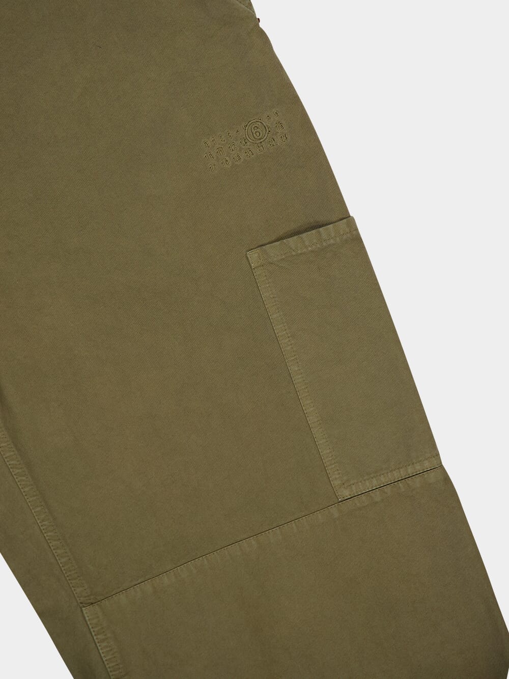 Khaki Green Loose-Fit Trousers With Numbers Motif - Image 4
