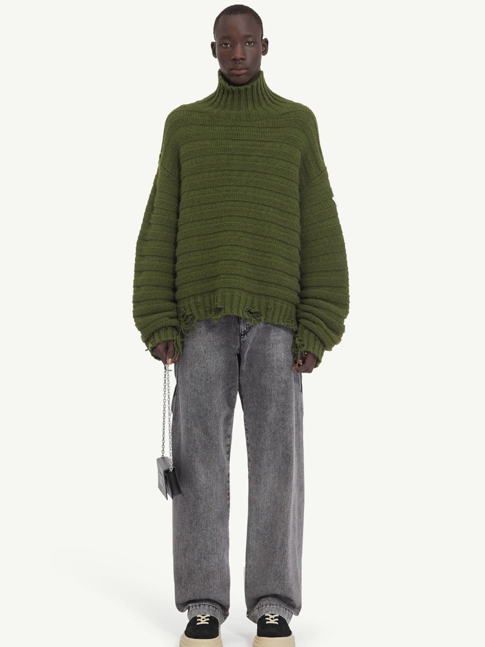 Khaki Wool Turtleneck