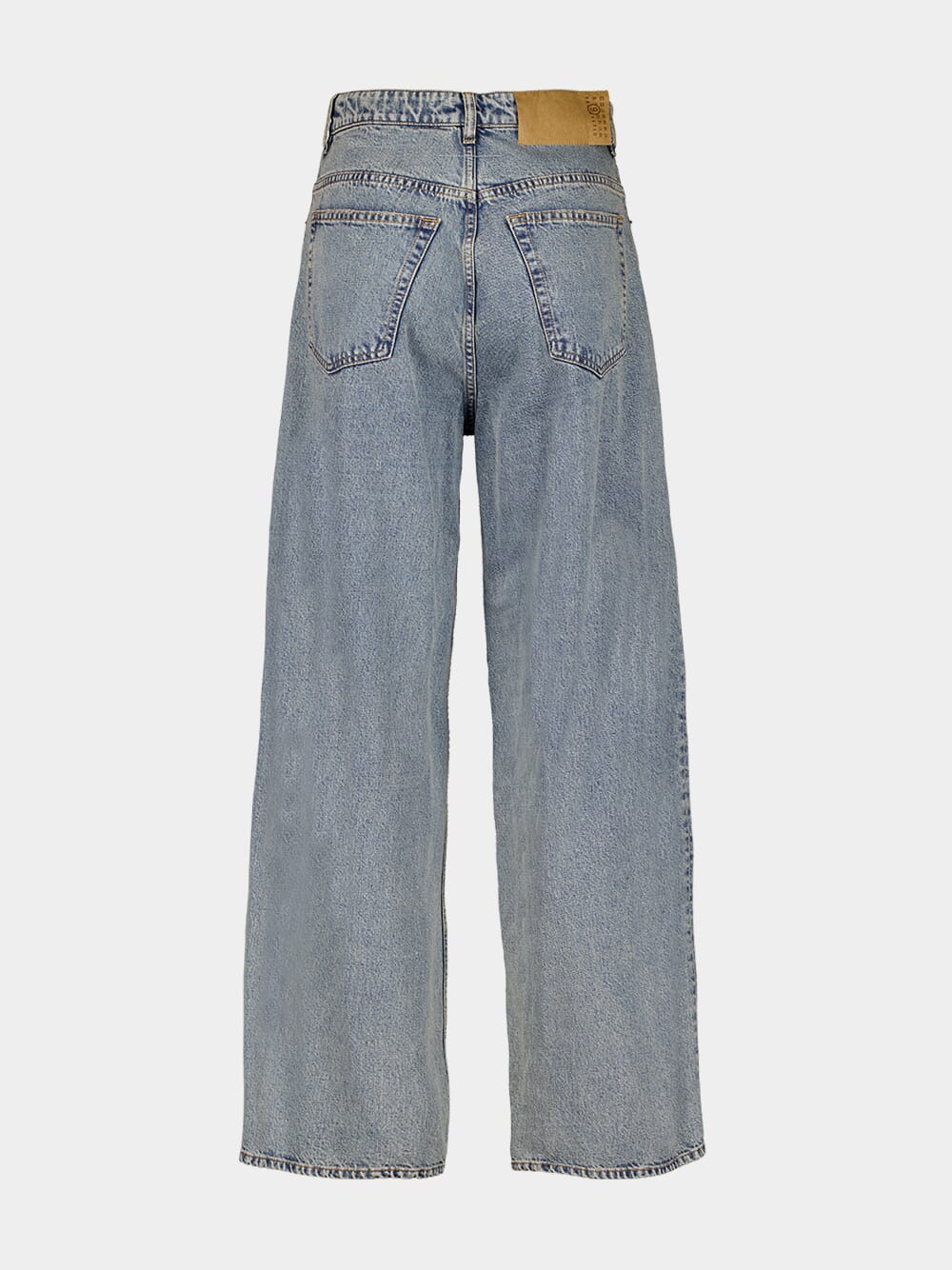 Light Blue Pleated Wide Leg 5-Pocket Jeans - Image 2